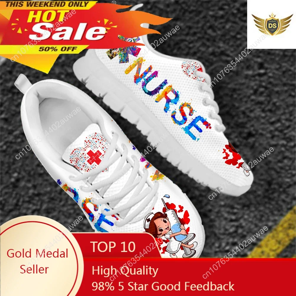 Women'S Shoes Nursing - Cute Hospital Cartoon Nurse Pattern Sneakers