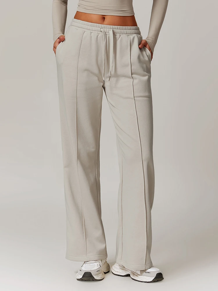 Women Shoes Joggers - VITALINOVO High-Waisted Wide-Leg Sweatpants for Women