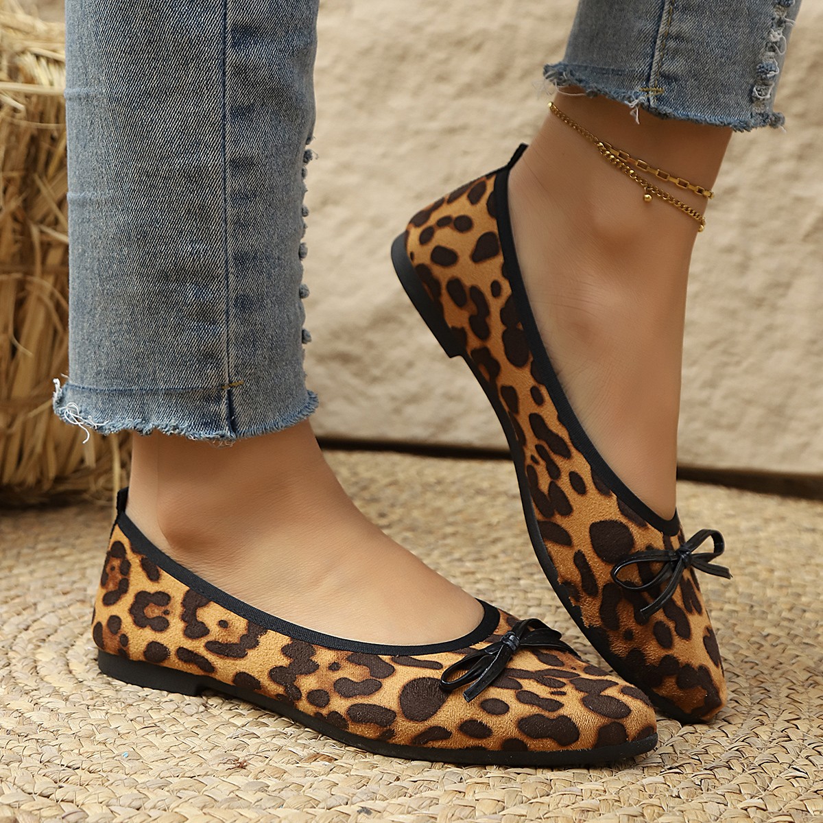 Women Shoes Loafers - 2026 Leopard Flats Women Round Toe