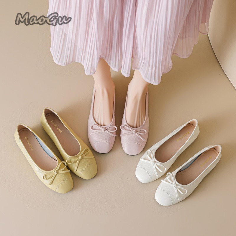 Women Shoes Loafers - Elegant Bowknot Ballerina Women's Flats Round