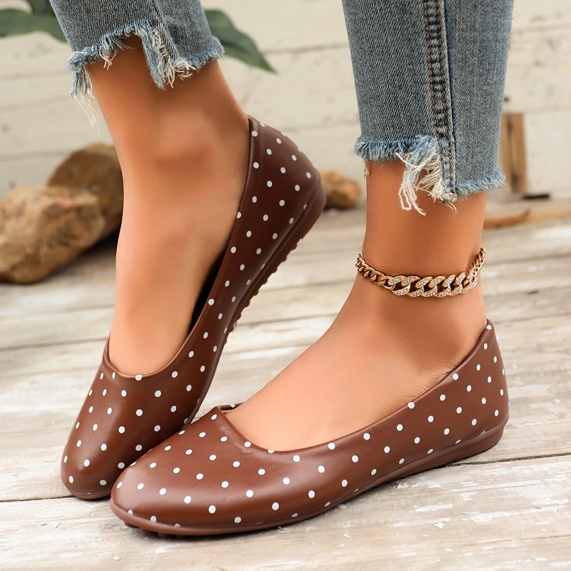 Ladies White Polka Dot Flats R - đánh giá và giá Women Shoes Loafers