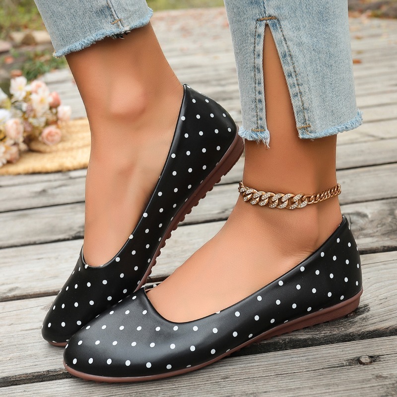 Ladies White Polka Dot Flats R - đánh giá và giá Women Shoes Loafers