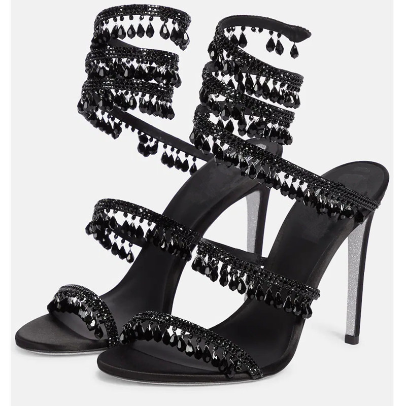 Sexy Green Crystal Fringe Stil - đánh giá và giá Ankle Strap Heels