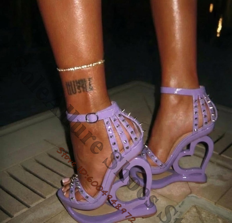 Hot Pink Spike Stud Caged Hear - đánh giá và giá Ankle Strap Heels