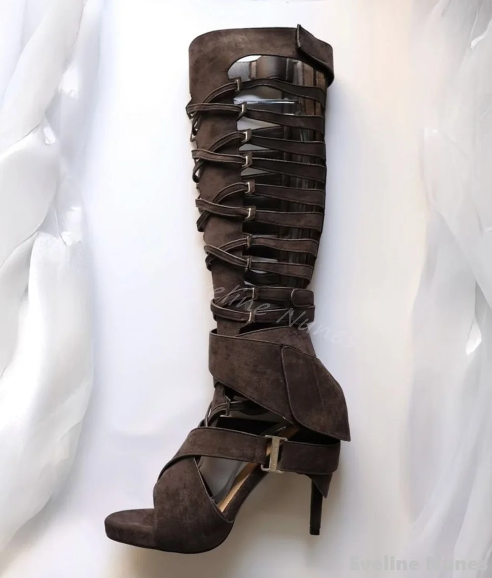 Hollow Flannel Knee High Sanda - đánh giá và giá Knee High Boots Women